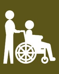 Person assisting another person in wheelchair